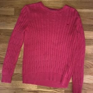 Coral Vineyard Vines Cable Knit Sweater